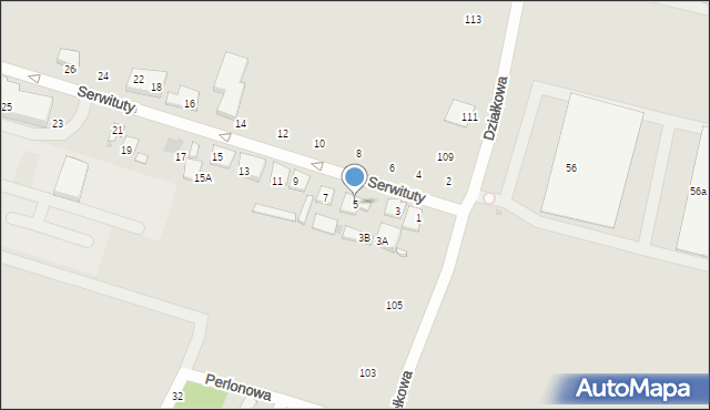 Warszawa, Serwituty, 5, mapa Warszawy