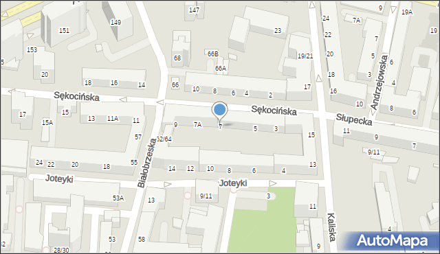 Warszawa, Sękocińska, 7, mapa Warszawy