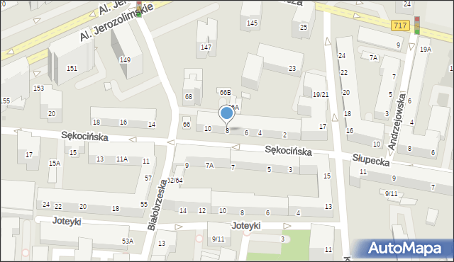 Warszawa, Sękocińska, 8, mapa Warszawy