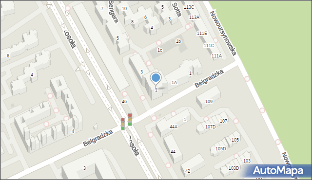 Warszawa, Sengera-Cichego Mariana, 1, mapa Warszawy