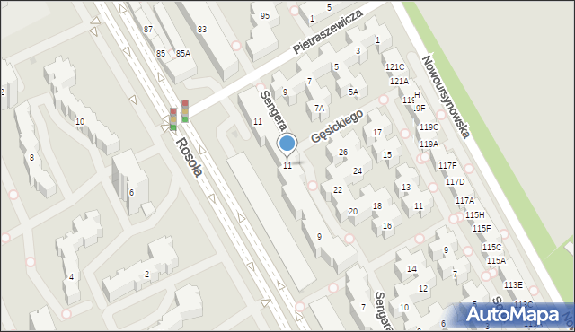 Warszawa, Sengera-Cichego Mariana, 11, mapa Warszawy