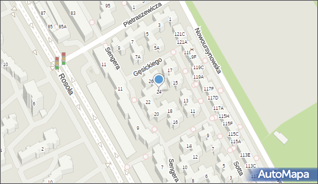 Warszawa, Sengera-Cichego Mariana, 24, mapa Warszawy