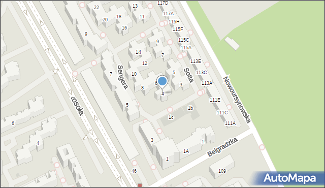 Warszawa, Sengera-Cichego Mariana, 4, mapa Warszawy