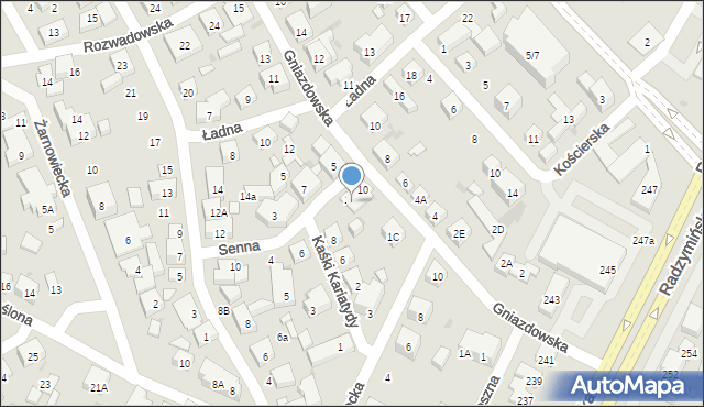 Warszawa, Senna, 10A, mapa Warszawy