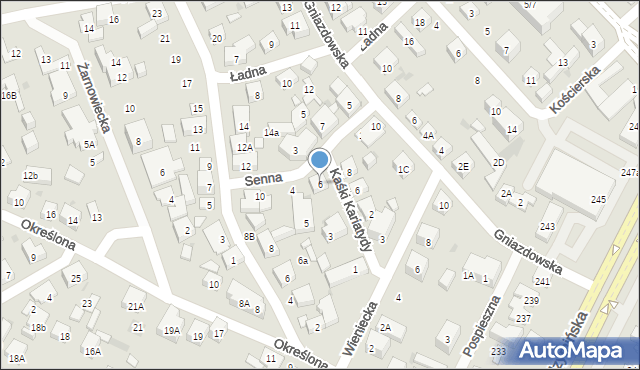 Warszawa, Senna, 6, mapa Warszawy