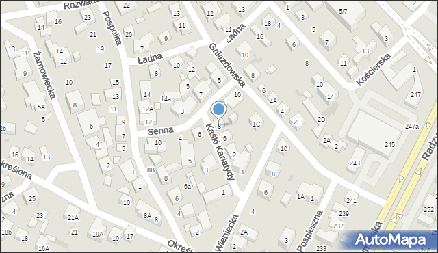 Warszawa, Senna, 8, mapa Warszawy