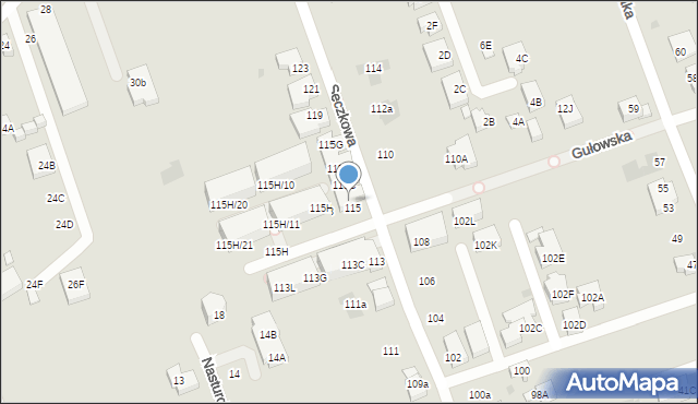 Warszawa, Sęczkowa, 115A, mapa Warszawy