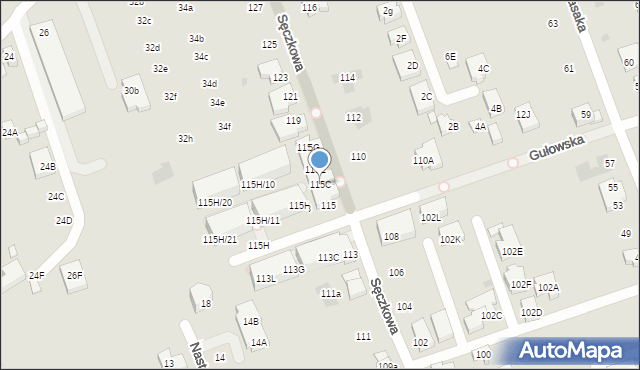 Warszawa, Sęczkowa, 115C, mapa Warszawy