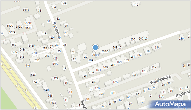 Warszawa, Sęczkowa, 20B/1, mapa Warszawy
