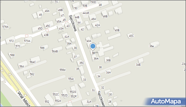 Warszawa, Sęczkowa, 38, mapa Warszawy