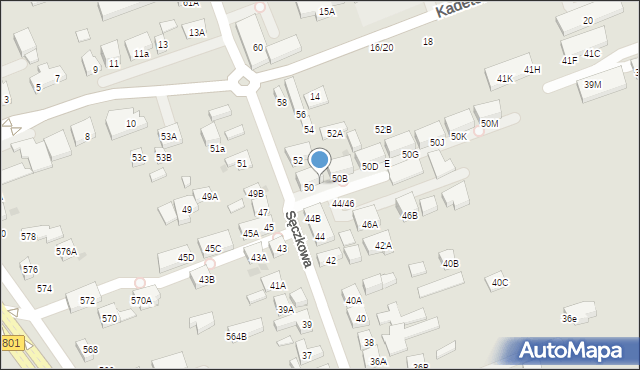 Warszawa, Sęczkowa, 50A, mapa Warszawy