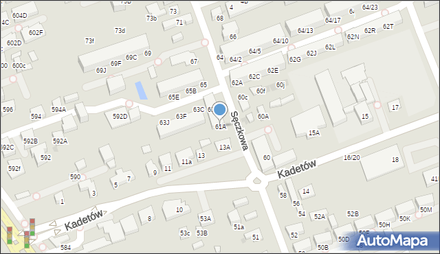 Warszawa, Sęczkowa, 61A, mapa Warszawy