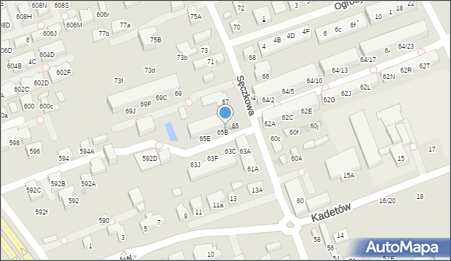 Warszawa, Sęczkowa, 65A, mapa Warszawy