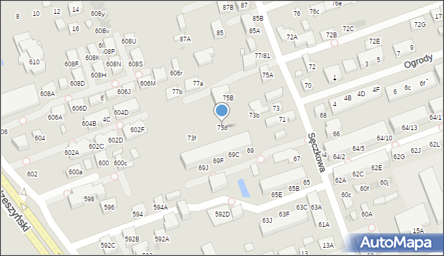 Warszawa, Sęczkowa, 73d, mapa Warszawy