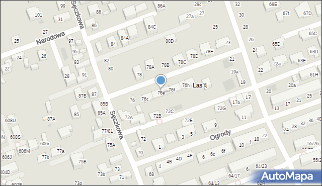 Warszawa, Sęczkowa, 76e, mapa Warszawy