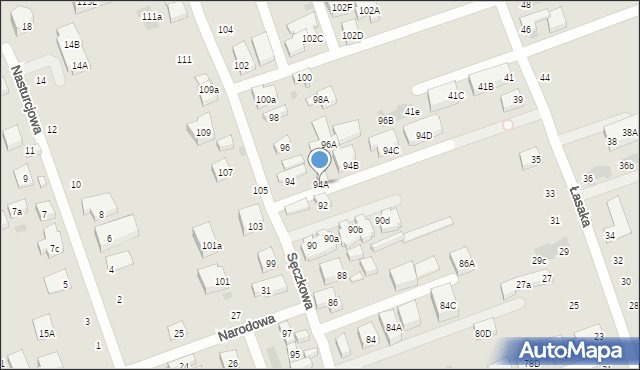 Warszawa, Sęczkowa, 94A, mapa Warszawy