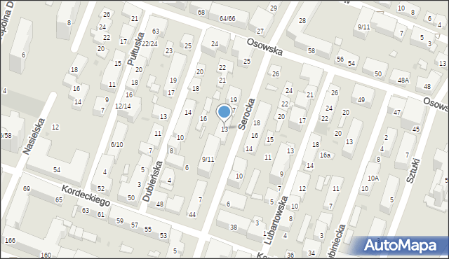 Warszawa, Serocka, 13, mapa Warszawy