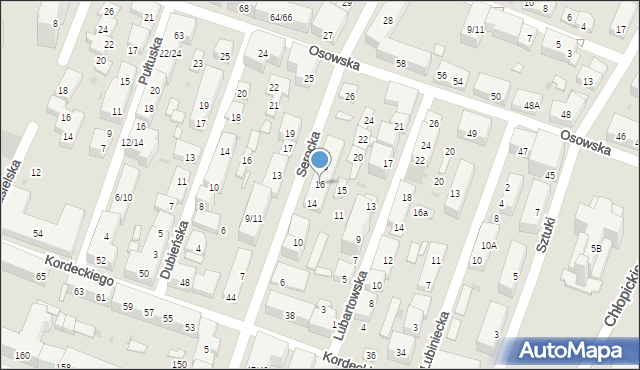Warszawa, Serocka, 16, mapa Warszawy