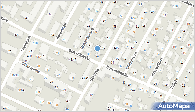 Warszawa, Serocka, 47, mapa Warszawy