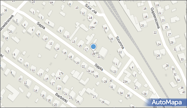 Warszawa, Sępia, 19, mapa Warszawy