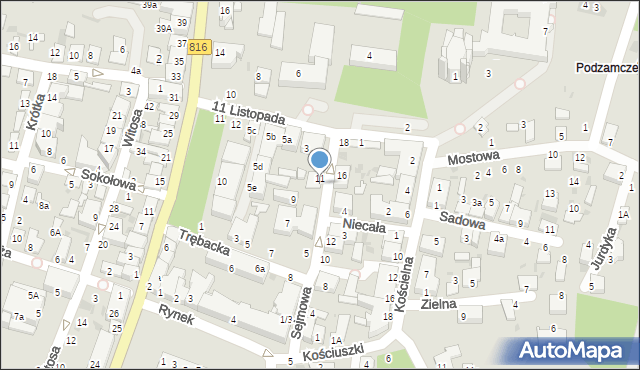 Włodawa, Sejmowa, 11a, mapa Włodawa