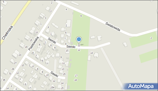 Włodawa, Semki, 11, mapa Włodawa