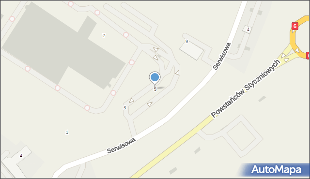 Wojanowo, Serwisowa, 5, mapa Wojanowo