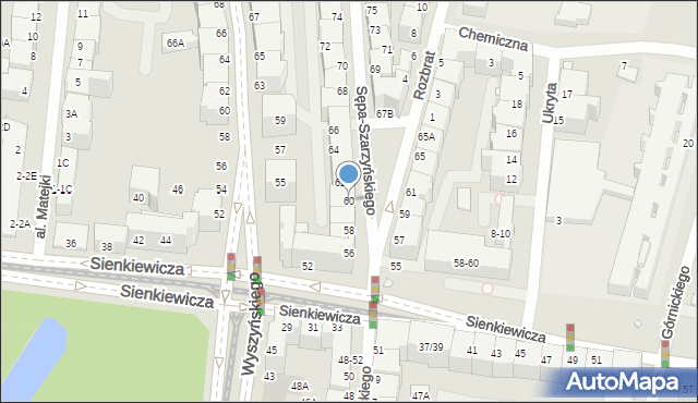 Wrocław, Sępa-Szarzyńskiego Mikołaja, 60, mapa Wrocławia
