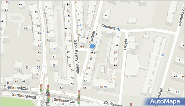 Wrocław, Sępa-Szarzyńskiego Mikołaja, 65A, mapa Wrocławia