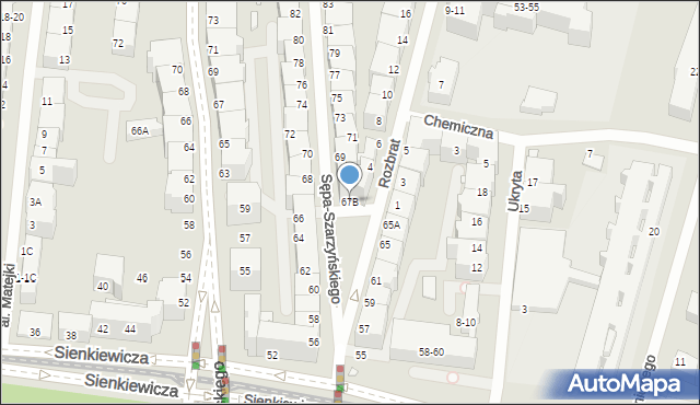Wrocław, Sępa-Szarzyńskiego Mikołaja, 67B, mapa Wrocławia