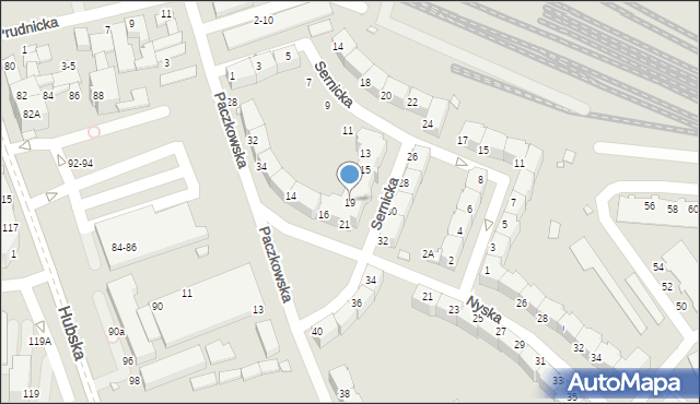 Wrocław, Sernicka, 19, mapa Wrocławia