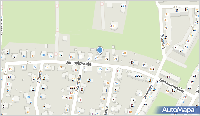 Wrocław, Sempołowskiej Stefanii, 22A, mapa Wrocławia