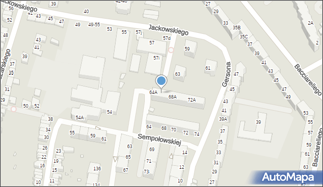 Wrocław, Sempołowskiej Stefanii, 66A, mapa Wrocławia