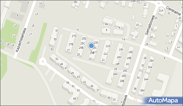 Wrocław, Semaforowa, 23B, mapa Wrocławia
