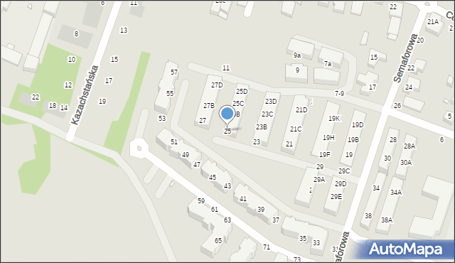 Wrocław, Semaforowa, 25, mapa Wrocławia