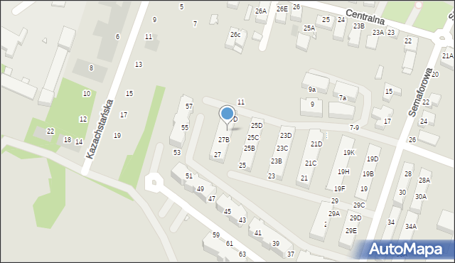 Wrocław, Semaforowa, 27C, mapa Wrocławia