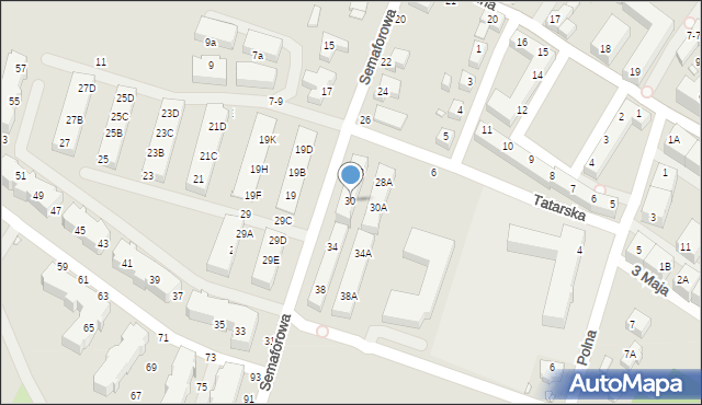 Wrocław, Semaforowa, 30, mapa Wrocławia