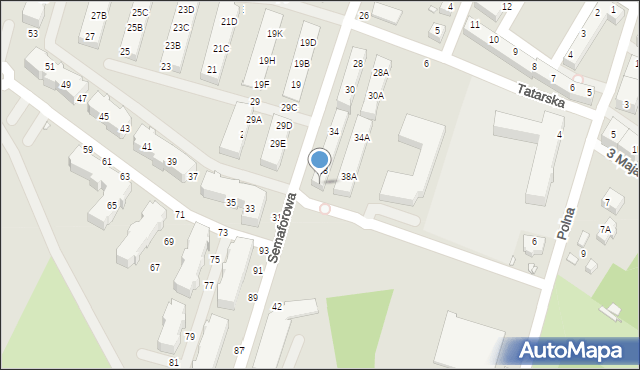 Wrocław, Semaforowa, 40, mapa Wrocławia