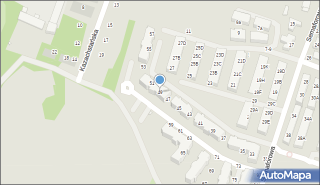 Wrocław, Semaforowa, 49, mapa Wrocławia