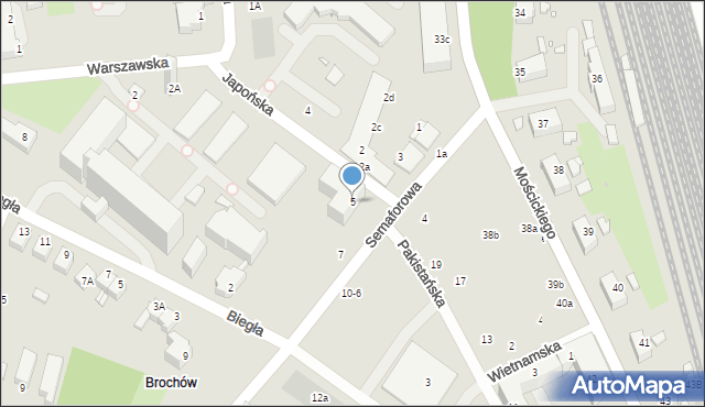 Wrocław, Semaforowa, 5, mapa Wrocławia