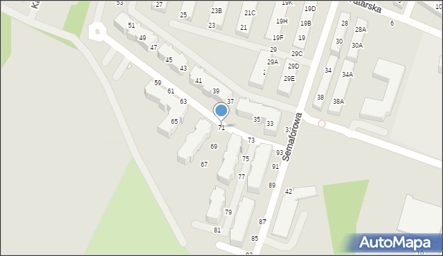 Wrocław, Semaforowa, 71, mapa Wrocławia