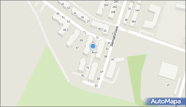 Wrocław, Semaforowa, 77, mapa Wrocławia