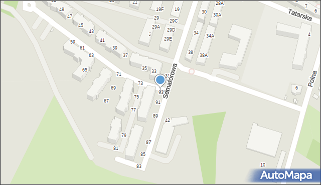 Wrocław, Semaforowa, 93, mapa Wrocławia