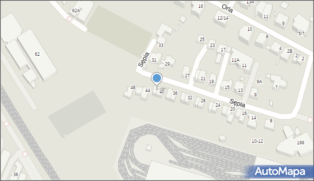 Wrocław, Sępia, 42, mapa Wrocławia