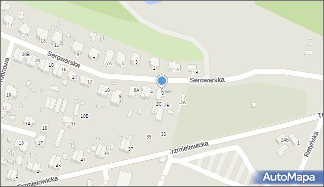 Wrocław, Serowarska, 2, mapa Wrocławia