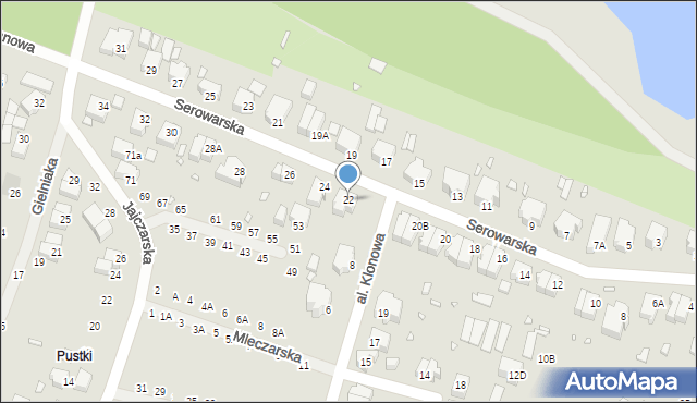 Wrocław, Serowarska, 22, mapa Wrocławia