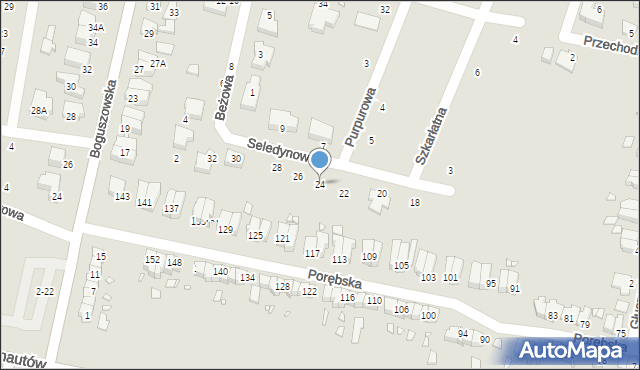 Wrocław, Seledynowa, 24, mapa Wrocławia