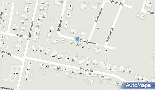 Wrocław, Seledynowa, 26, mapa Wrocławia