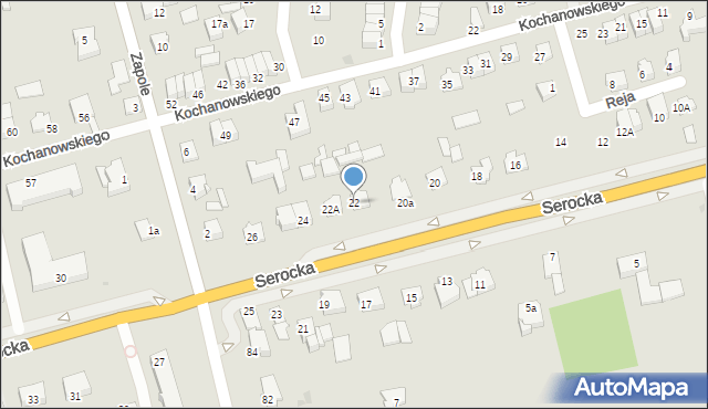 Wyszków, Serocka, 22, mapa Wyszków