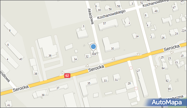 Wyszków, Serocka, 32a, mapa Wyszków
